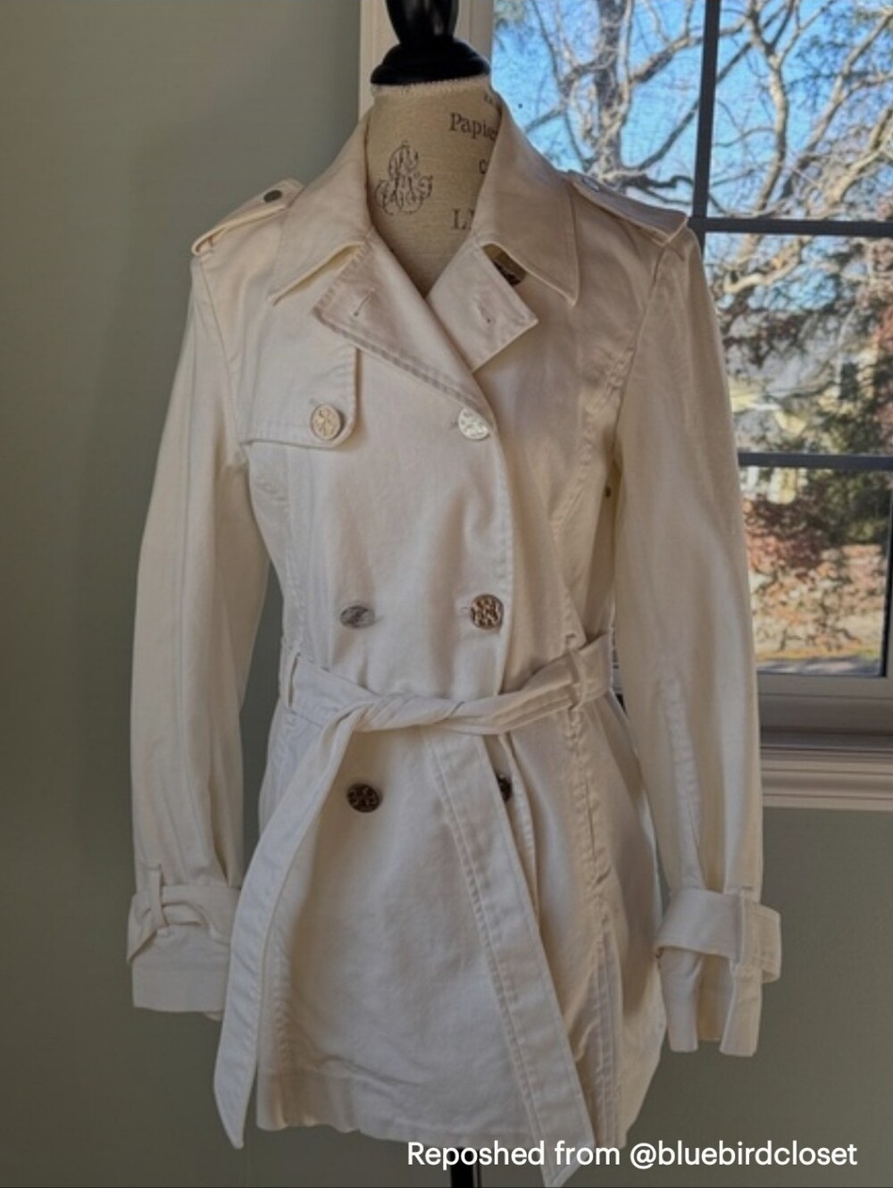 Chelsea Double-Breasted Cream Trench Coat